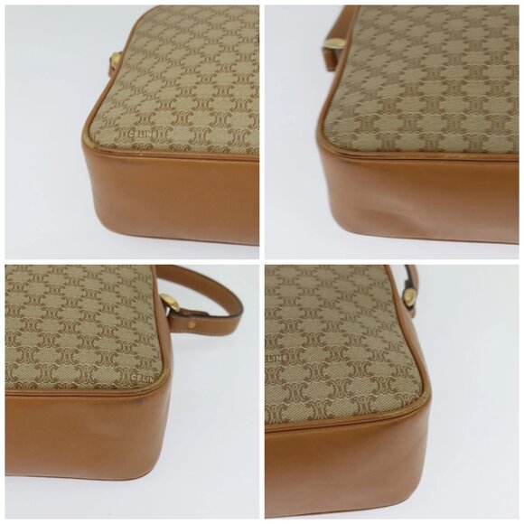 CELINE Macadam Canvas Shoulder Bag PVC Beige Gold Auth 126031 - Picture 14 of 16